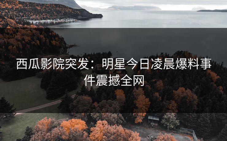 西瓜影院突发：明星今日凌晨爆料事件震撼全网